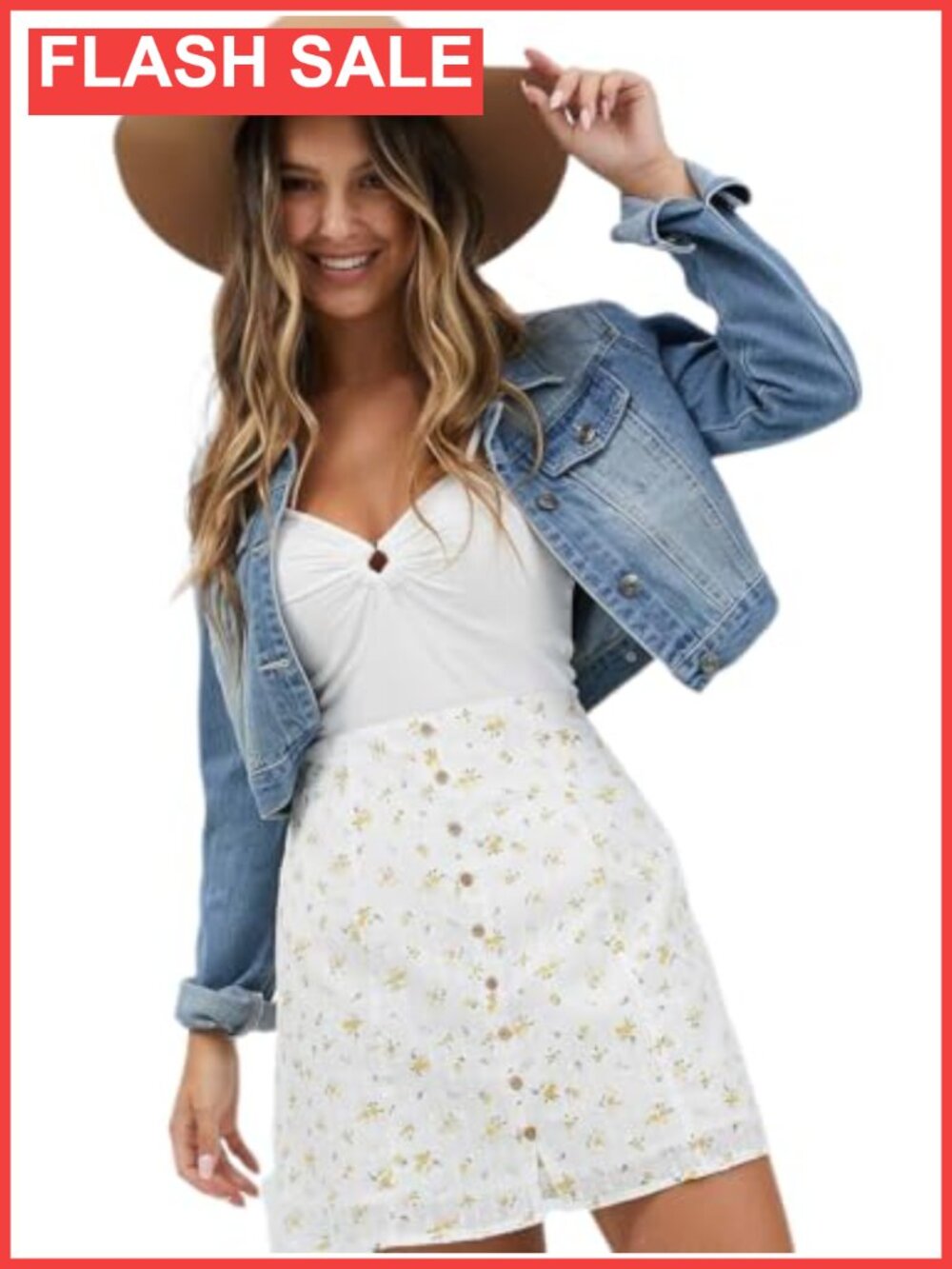 Women's Washed Denim Jacket Semi Crop Button Up Long Sleeve